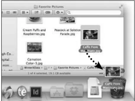 Figure 4.4 Dragging a file  to the Trash