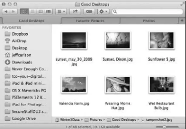 Figure 4.5 Finder tabs