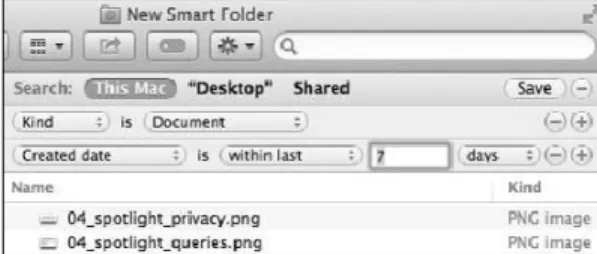 Figure 4.13 Creating a  Smart Folder