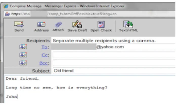 Fig. 2. IE BHO for Email Spam: Step 2 – User sends out the email