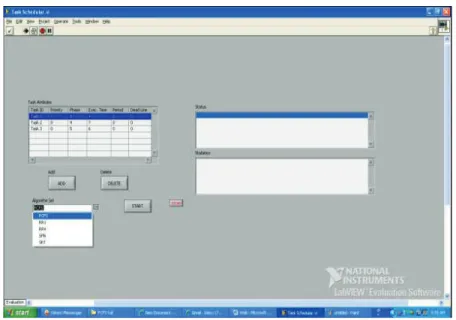 Figure 3.3 Software front end of the simulator 