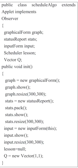 Figure 3.8  Sample  code  for  integration  of  three  panels  of  real  time  simulator 