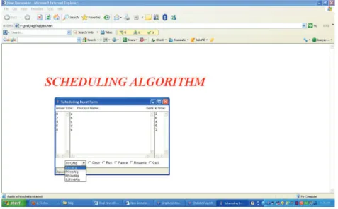 Figure 3.9 Input form for web-based real-time scheduler simulator 