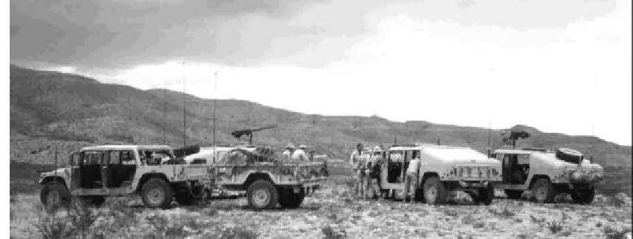 Figure 2-1. Mounted Detachment with modified GMV at National Training Center (NTC).