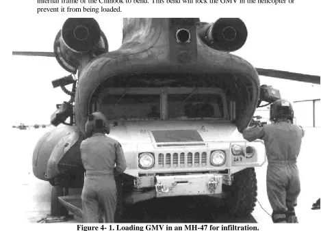 Figure 4- 1. Loading GMV in an MH-47 for infiltration.