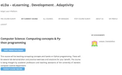 Figure 1 .  eLDa course interface 