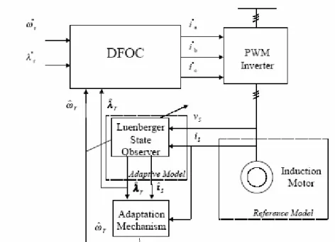 Fig. 4. Structure of a sensorless DFOC, based on EKF speed estimation  method. 
