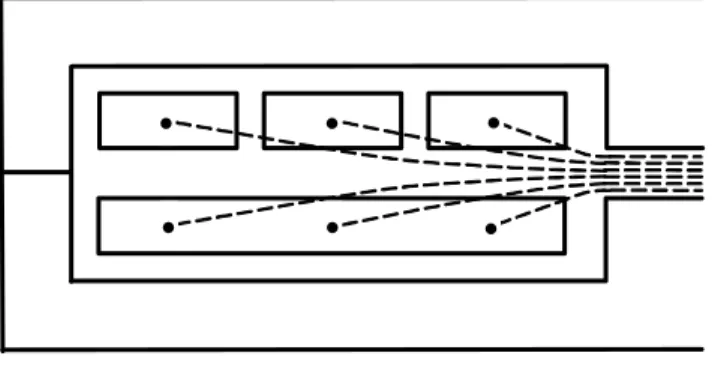 Fig. 7. Flyback transformer with DC field pattern  through gap (one-half shown). 