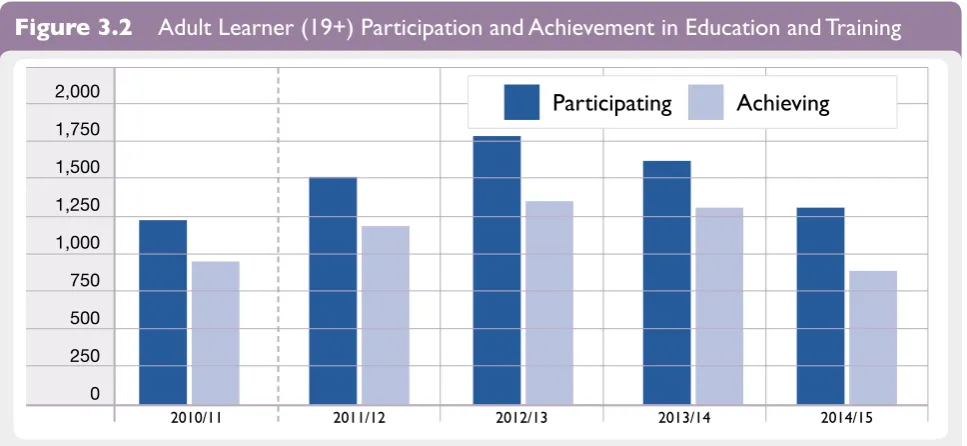 Figure 3.2 Adult Learner (19+) Participation and Achievement in Education and Training