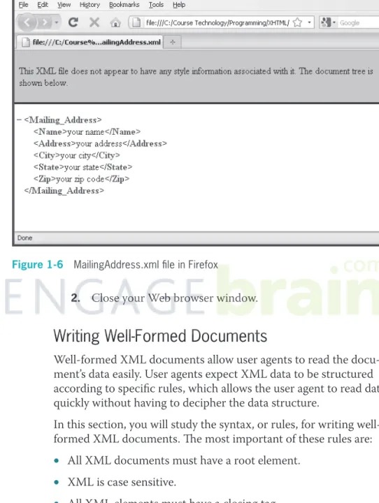 Figure 1-6  MailingAddress.xml ﬁ le in Firefox