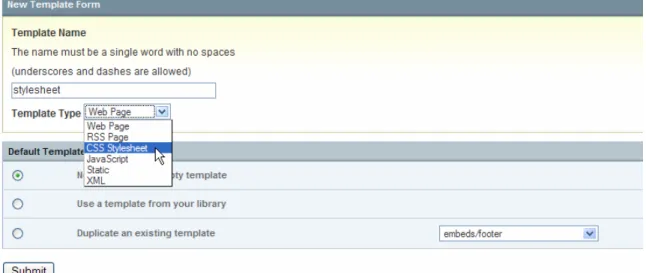 Figure 1.3: Creating a CSS Template 