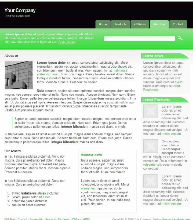 Figure 1.6: The Downloaded Template as Rendered by ExpressionEngine 