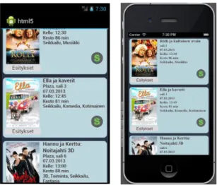 FIGURE 3. Android and iOS simulators running the same HTML code 