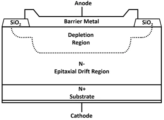 Figure 2.6: The cross-section of a typical power Schottky diode [7].