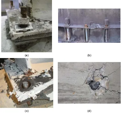 Figure 1.9 Shear key/lug failure due to shear force from the concrete foundation [after Aguirre and Palma (2009)]  