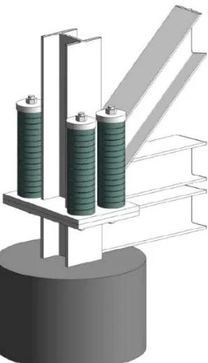 Figure 2.11 Three-dimensional representation of the column base developed by Connel 