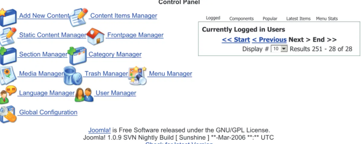Figure 5.1: Exposure at Joomla CMS, Online User Information Module