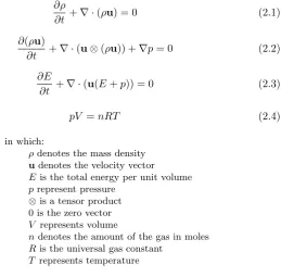 Figure 2.1: The Euler equations of compressible ﬂow