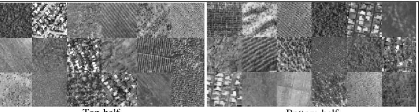Figure 2. The T36 texture set. The texture matrix is organised as six lines of six different textures