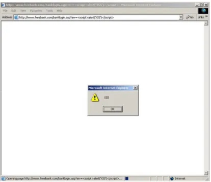 Figure 4: The cross-site scripting test is successful. 