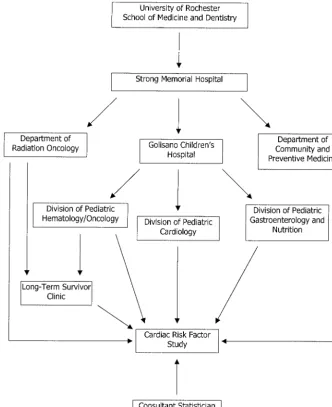 Fig 1. Organizational relationships be-tween the Long-Term Survivors Clinicand the University of Rochester.