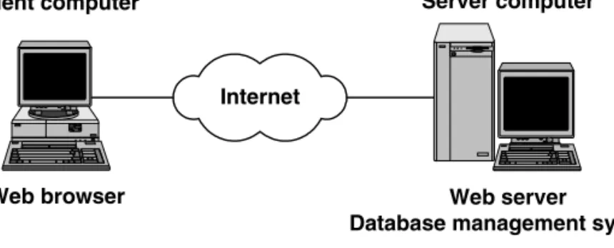 Figure 1-2 The hardware and software components for web applicationsInternet