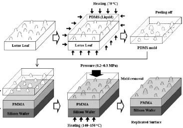 Figure 2.10 Processing sequence of replicated surfaces and friction coefficients of test 