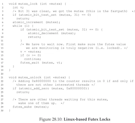 Figure 28.10: Linux-based Futex Locks