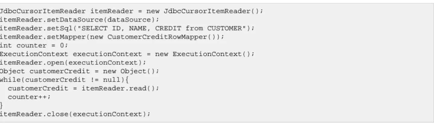 Table 3.2. JdbcCursorItemReader Properties