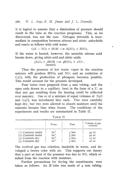 TABLE I1 Temp Time Volume of gas evolved 