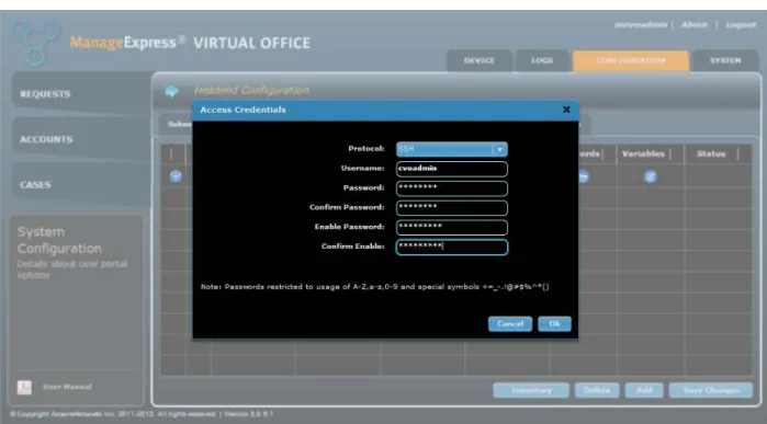 Figure 7.    Enter access credentials for the SDP server.   