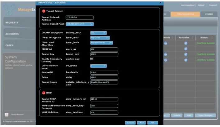 Figure 12.    Enter and save variables for the DMVPN cloud.   