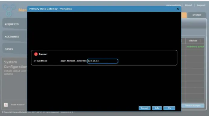 Figure 13.    Enter a tunnel IP address for the Primary (and Secondary) Gateway.  