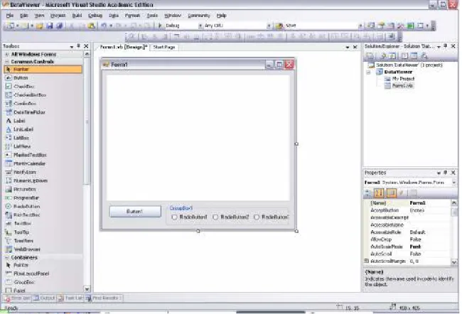 Figure 2:  Form with button and radio button controls. 