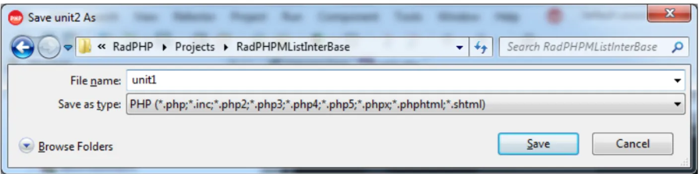 Figure 15  Click Save to save your unit1.php 