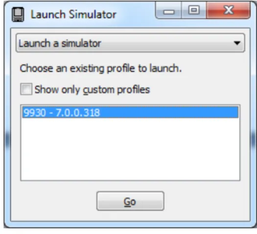 Figure 53  The BlackBerry 9930 Simulator starts.   