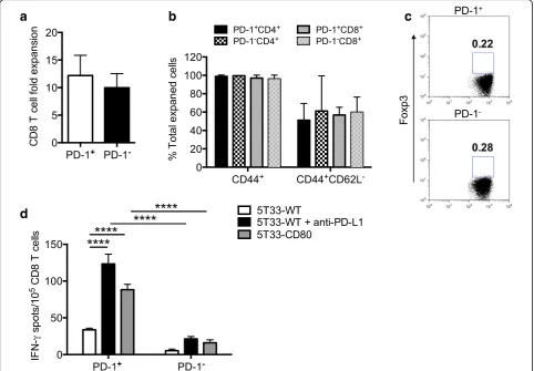 Fig. 3 PD-1(5T33-CD80). The graph is representative of 3 independent experiments. ***+ T cells from myeloma mice expand ex vivo and secrete IFN-γ in response to myeloma following expansion