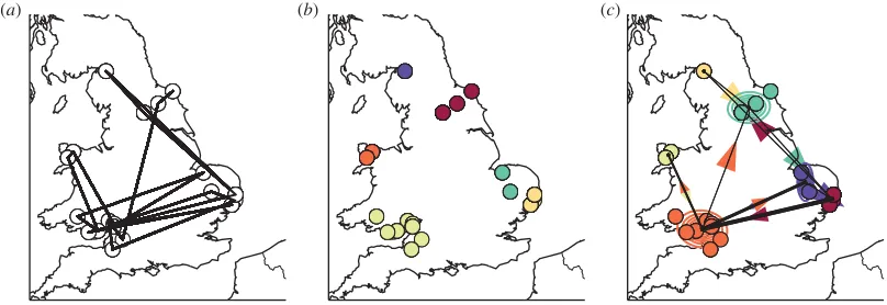 Figure 1. Model of an individual’s mobility. (a) Individual trajectory depicting the location of geo-tagged photos uploaded by one ofthe users in the Flickr database