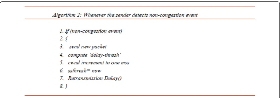 Figure 9 Psuedocode of TCP NCE Reaction of detecting non-congestion events.