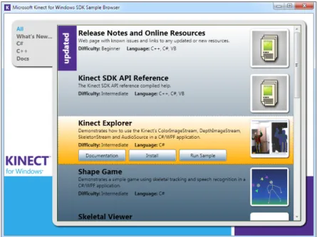 fIGURE 2-3   Selecting the Kinect Explorer program.