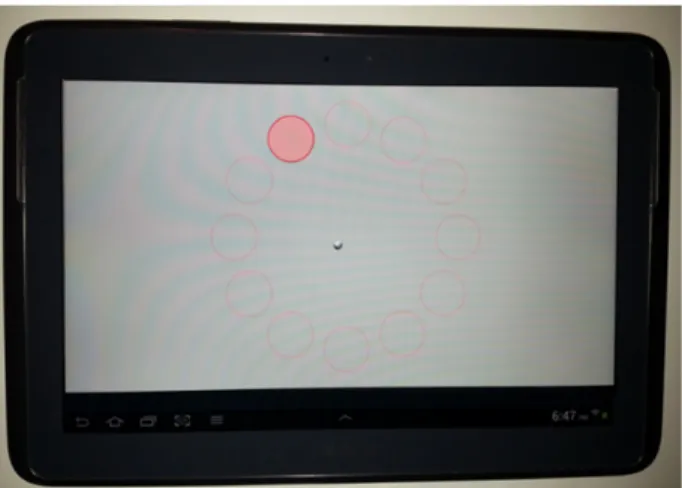 Figure 2: Samsung Galaxy Note 10.1 tablet running the  experimental software. 