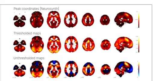 FIGURE 3 | Results of the Neurosynth decoding of a statistical map obtained through NeuroVault API