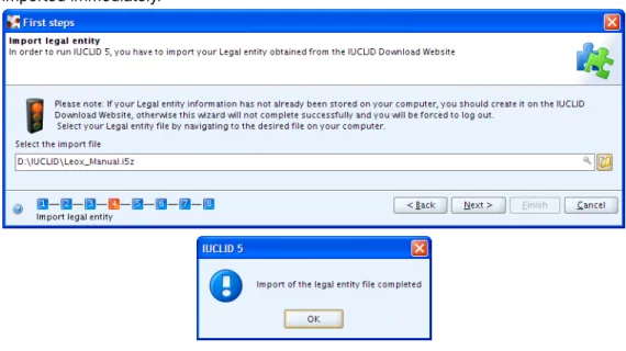 Figure 4.7. Step 4 of the First steps wizard - Import Legal Entity