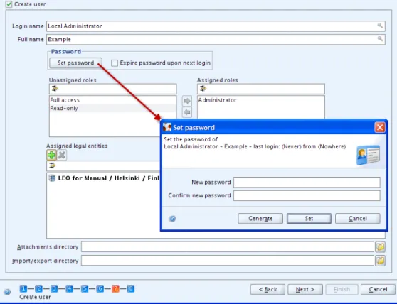 Figure 4.10. Step 7 of the First steps wizard - Create user account and assign role