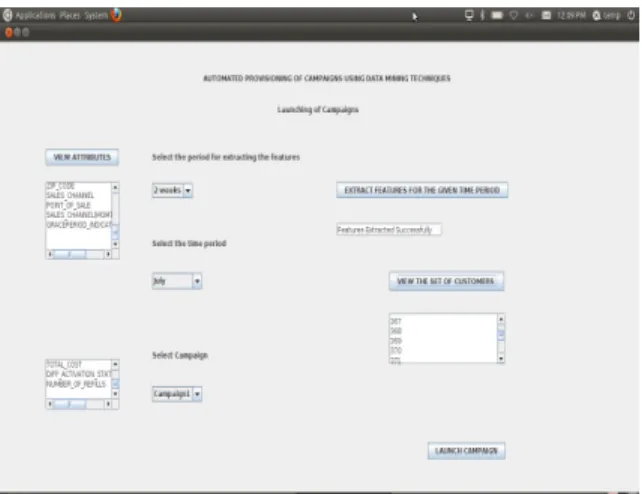 Figure  5. GUI for Automated Campaign Management Process 