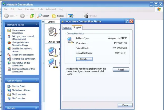 Fig. 2 Internal IP Address of a PC on a Local Area Network 