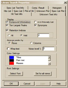 Figure 8.  Properties dialog box  displayed by selecting Properties on  the RMB menu displayed when the  Mouse pointer is on one of the panes  of the Lib
