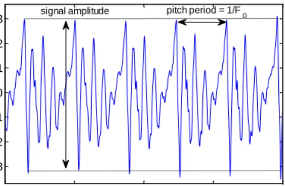 Fig.  2.4  (a)  Typical  sustained  vowel  /a/  phonation.  The  overall  amplitude  decays  over  the  duration  of  the  phonation  (usually  10-30  seconds)