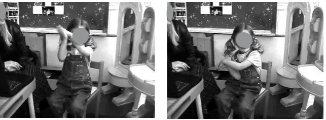 Figure 3. Examples of gesture and the accompanying speech in the four subcategories of two-handed stroke gestures