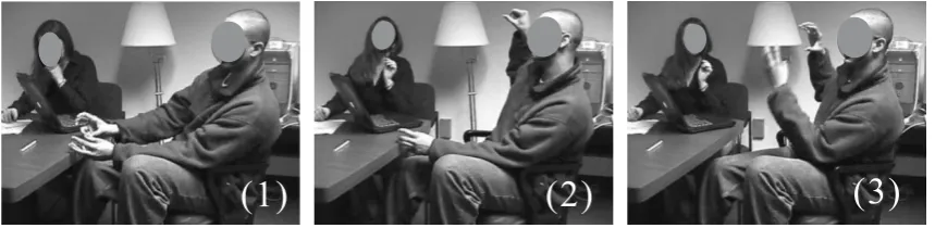 Figure 4. An example of a single-handed stroke and a simultaneous hold and the accompanying speech